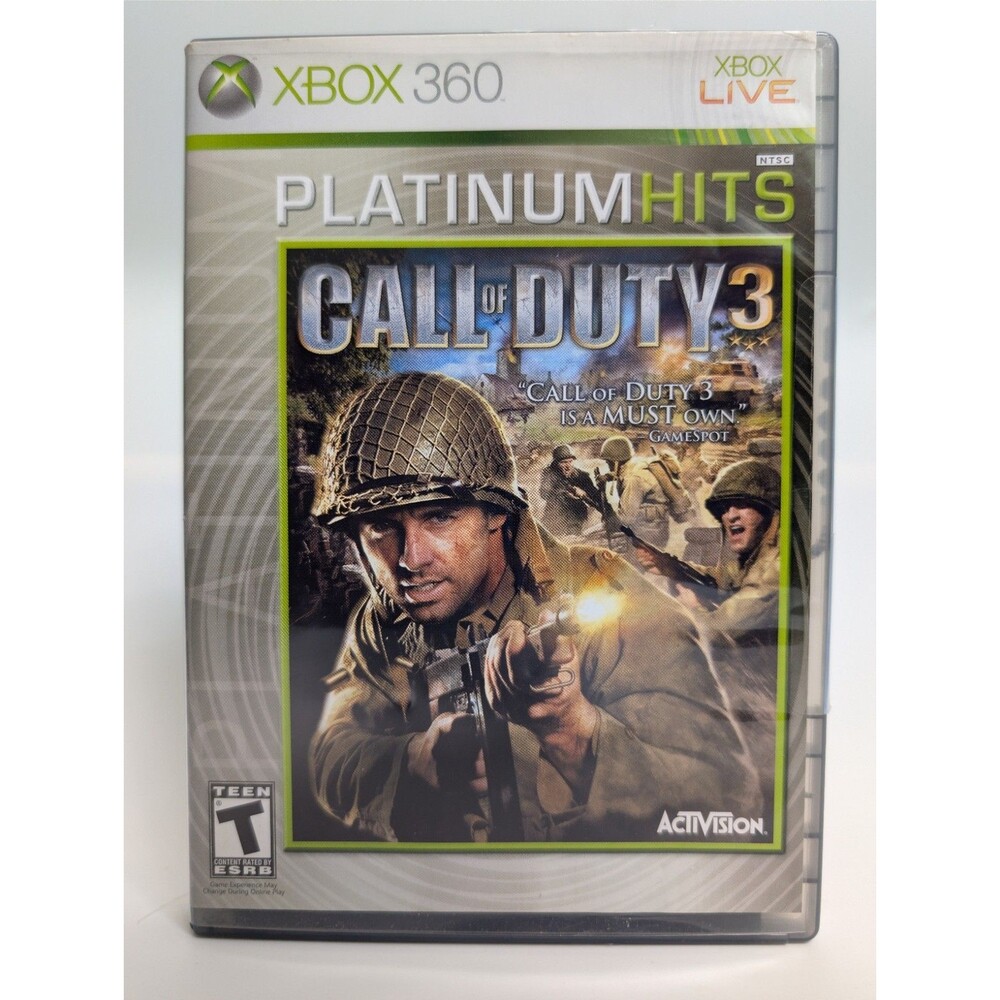 Call of Duty 3 -- Platinum Hits (Microsoft Xbox 360, 2008) CIB W/ Bonus Disc